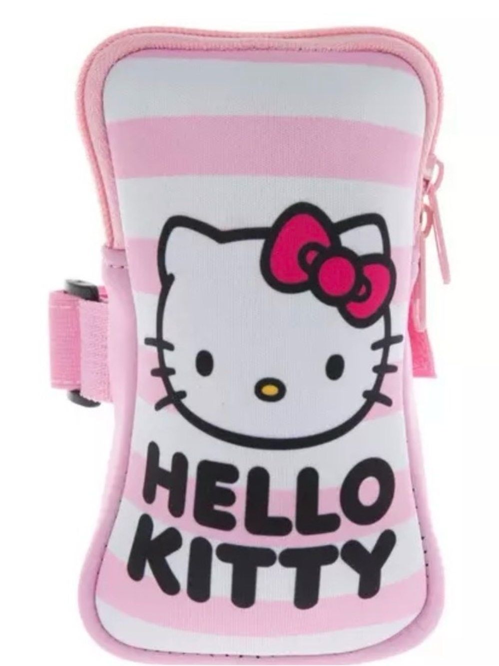 Hello Kitty Pink & White Striped Wrist Pouch